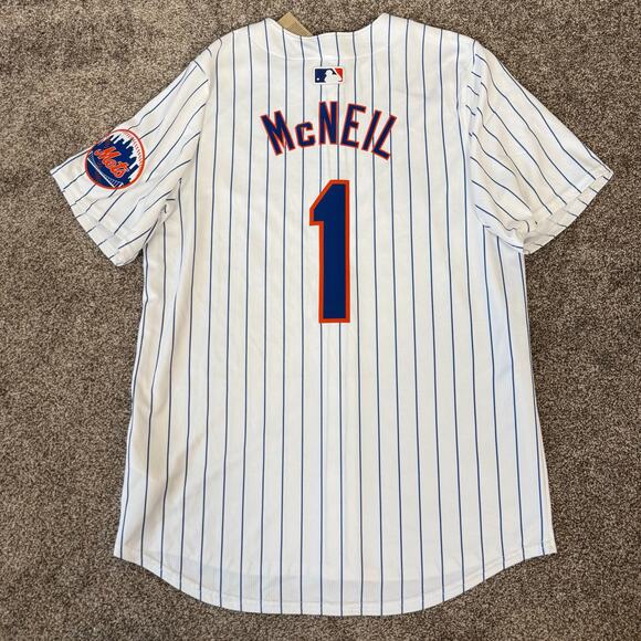NIKE New York Mets Jersey #1 NWT Size Medium DriFit Engineered Jeff McNeil White - Picture 2 of 16